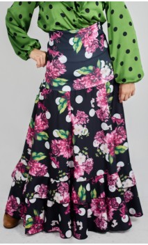 Falda Flamenco Pilar 2 Volantes Estampada