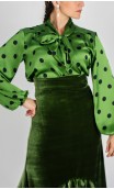 Camisa Carmela Satín Tipo Malla Estampada
