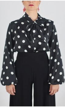 Printed Carmela Satin Leotard-Shirt