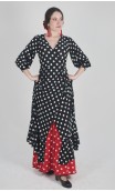 Sobrevestido Negro c/Lunarcitos Blancos