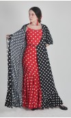 Black w/ Small White polka-dots Overdress