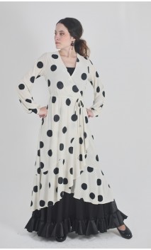 White w/ Black polka-dots Overdress