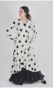 White w/ Black polka-dots Overdress