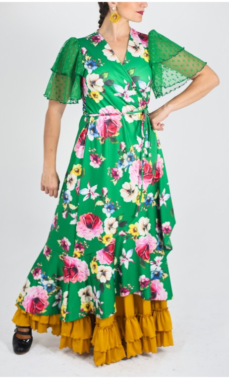 Sobrevestido Verde Floral