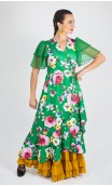 Floral Print Overdress w/ Tulle
