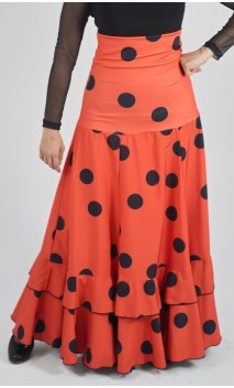 Printed Pilar Flamenco Skirt 2 Ruffles