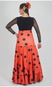 Printed Pilar Flamenco Skirt 2 Ruffles