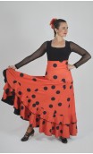 Printed Pilar Flamenco Skirt 2 Ruffles