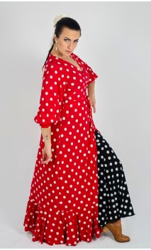 Sobrevestido Rojo c/ unarcitos Blancos