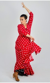Red w/ Small White polka-dots Overdress