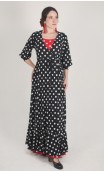 Sobrevestido Negro c/Lunarcitos Blancos