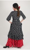 Sobrevestido Transpassado Preto c/ Bolinhas Brancas