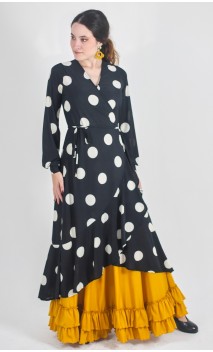 Black w/White polka-dots Overdress