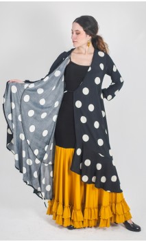 Black w/White polka-dots Overdress