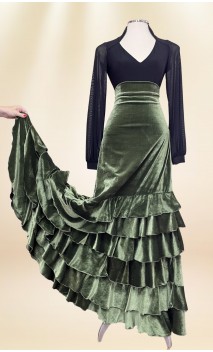 Velvet Flamenco Skirt w/ Velvet Ruffles