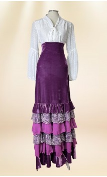Falda Flamenca de Terciopelo c/Volantes
