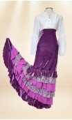 Velvet Flamenco Skirt w/ Ruffles