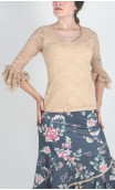 Blusa Lucy Rendada c/ Manga 3/4