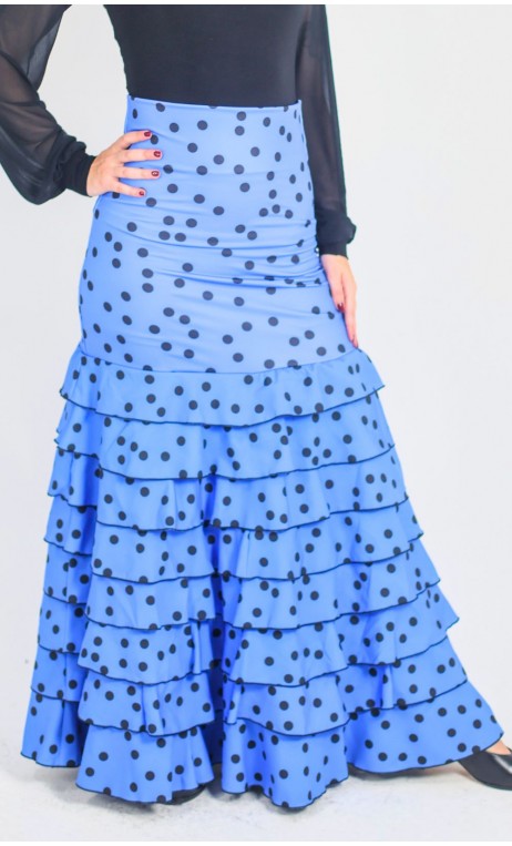Letizia Polka-Dots 8 Ruffles Flamenco Skirt