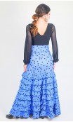 Saia Flamenca Letizia Bolinhas 8 Babados