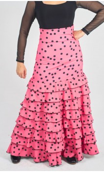 Letizia Polka-Dots 8 Ruffles Flamenco Skirt
