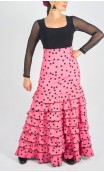 Letizia Polka-Dots 8 Ruffles Flamenco Skirt
