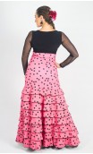 Saia Flamenca Letizia Bolinhas 8 Babados