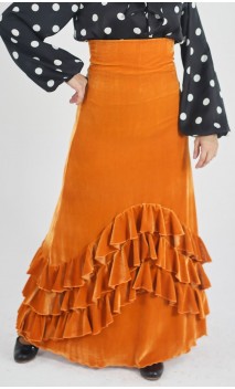 Mabel Velvet Skirt w/Ruffles