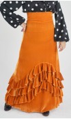 Mabel Velvet Skirt w/Ruffles