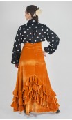 Mabel Velvet Skirt w/Ruffles