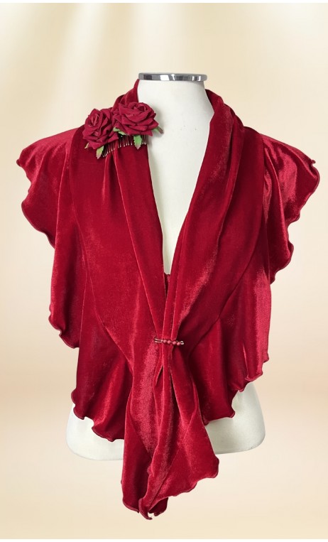 Conjunto de Pañuelo de Terciopelo, Broche y Pentencillo