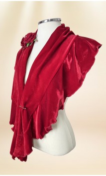 Conjunto Xale de Veludo, Broche e Peineta