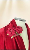 Velvet Scarf, Brooch & Peinette Set