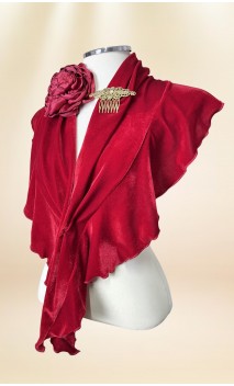 Velvet Scarf, Peinette e Flower for Hair Set