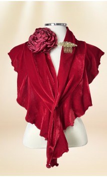 Conjunto de Pañuelo de Terciopelo, Pentencillo e Flor para el Pelo