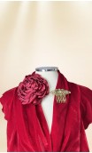 Velvet Scarf, Peinette e Flower for Hair Set