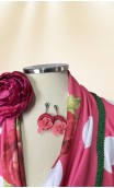Conjunto Xale, Brincos e Flor