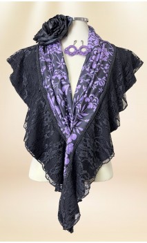 Scarf, Earrings & Flower for Hair Set