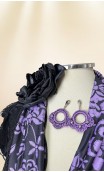 Conjunto Xale, Brincos e Flor