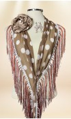 Flamenco Shawl w/Fringe, Earings & Flower for hair Set
