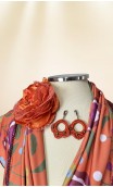 Conjunto Xale, Brincos e Flor
