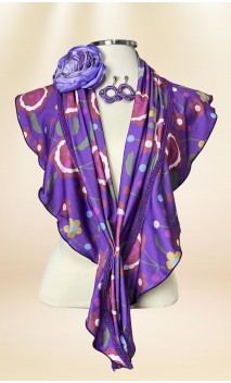 Conjunto Xale, Brincos e Flor