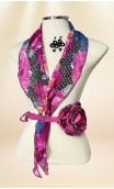 Scarf, Earrings & Flower for Hair Set