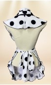 Black and White Polka-Dots Apron & Scarf & Brooch Set