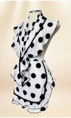 Conjunto Delantal y Pañuelo de Lunares Blanco y Negro y broche