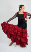 Falda Flamenca Consuelo 4 Volantes de Túl de Lunares