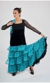 Consuelo Flamenco Skirt 4 Polka-dots Tulle Ruffles