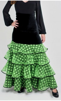Consuelo Flamenco Skirt 4 Polka-dots Tulle Ruffles