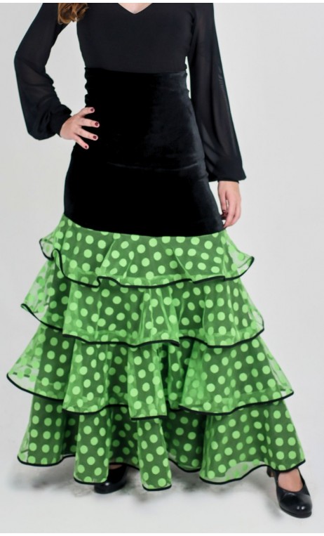 Consuelo Flamenco Skirt 4 Polka-dots Tulle Ruffles