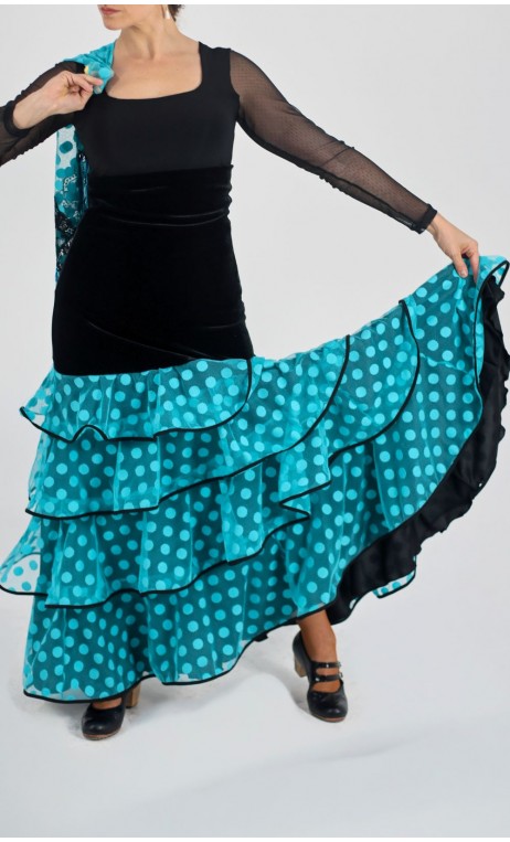 Consuelo Flamenco Skirt 4 Polka-dots Tulle Ruffles